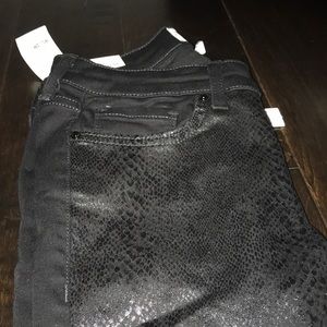 Black Snakeskin Skinny Jeans